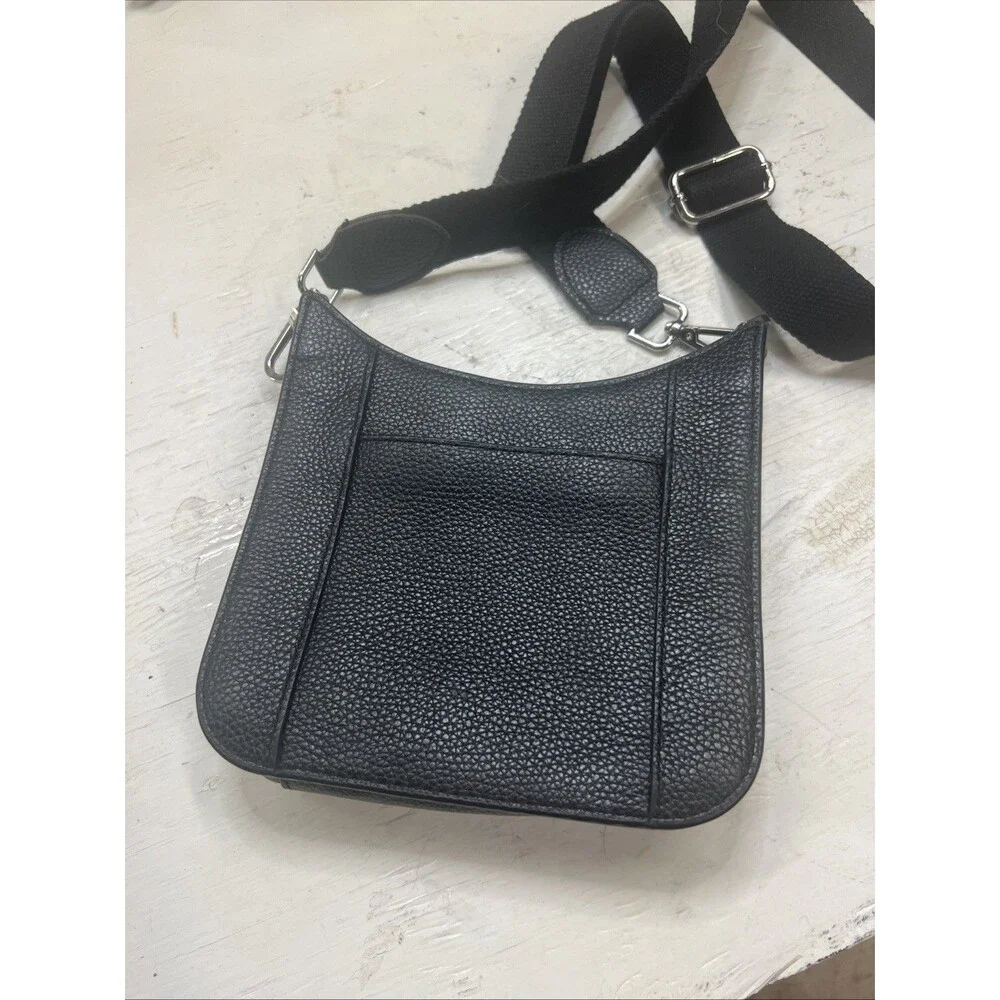 Michael Kors Briley Small Black Gold Pebbled Leather Messenger Crossbody Handbag